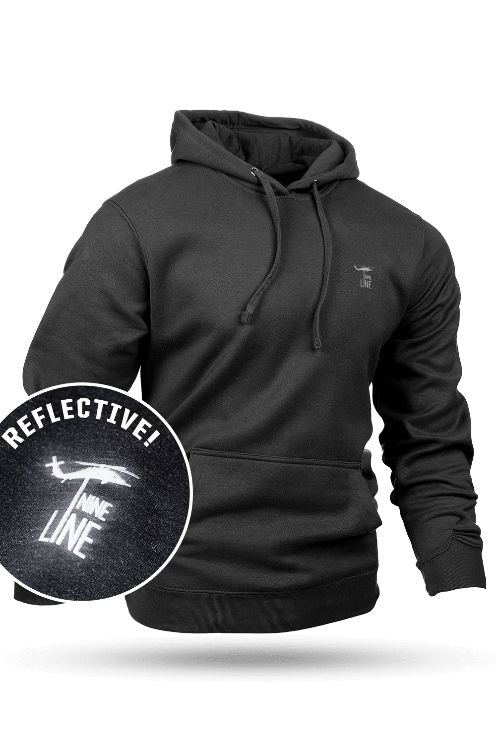 Black discount reflective hoodie