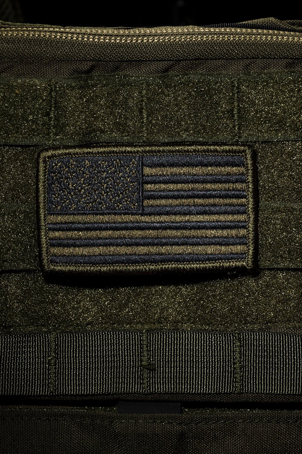all black american flag patch