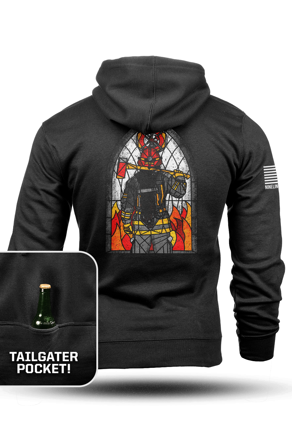 Stained Glass Firefighter - Tailgater Hoodie