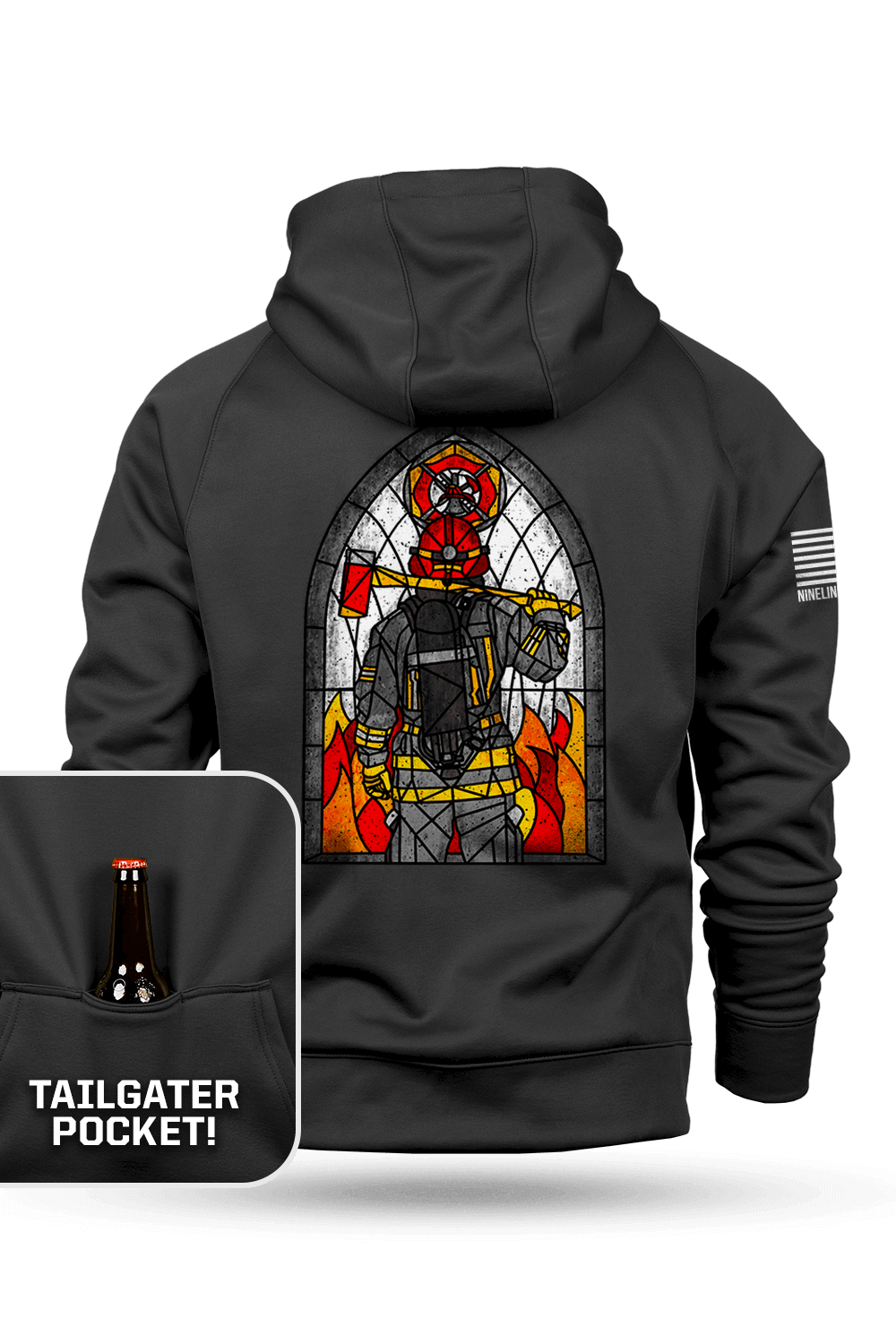 Stained Glass Firefighter - Tailgater Hoodie