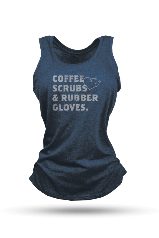 Coffee, Scrubs & Rubber Gloves - Women's Racerback Tank