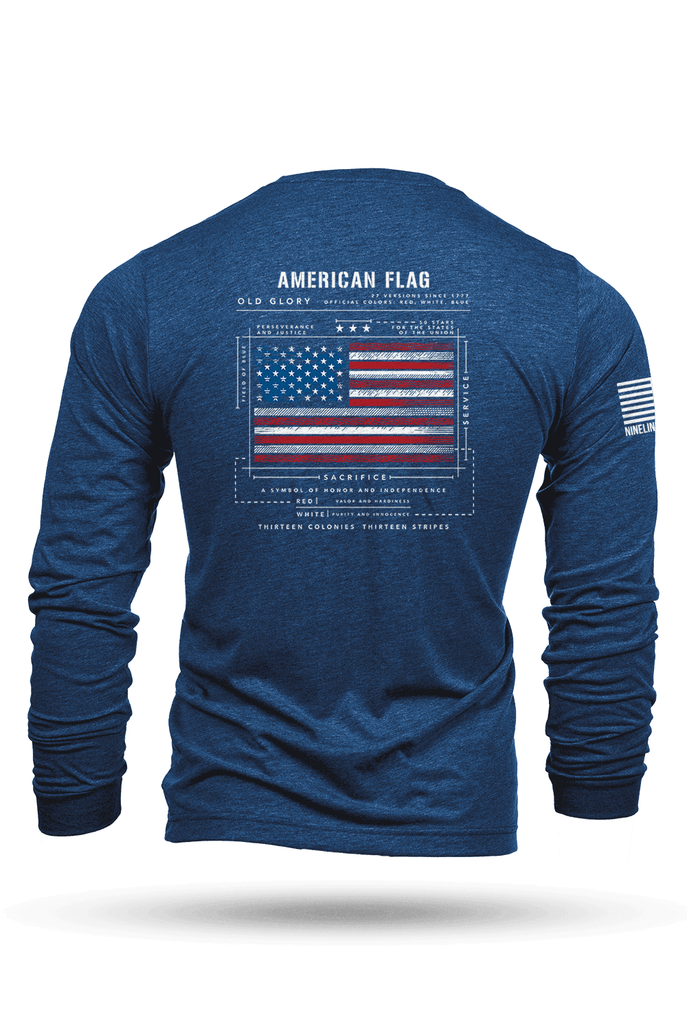 American Flag Schematic - Long Sleeve T-Shirt