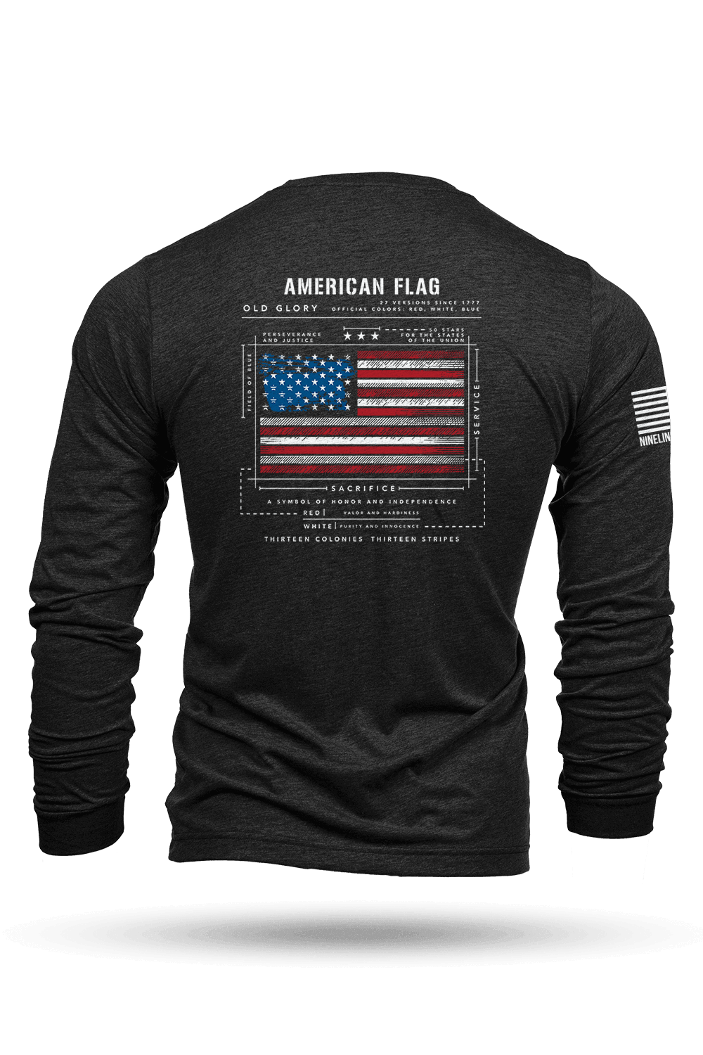 American Flag Schematic - Long Sleeve T-Shirt