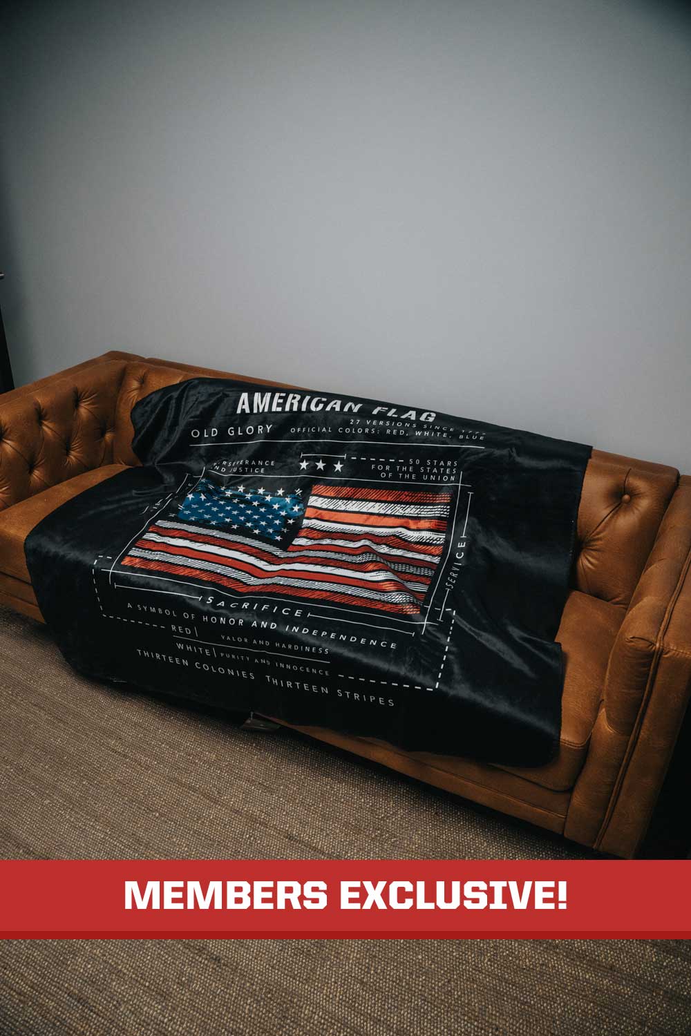 American Flag Schematic Sherpa Blanket