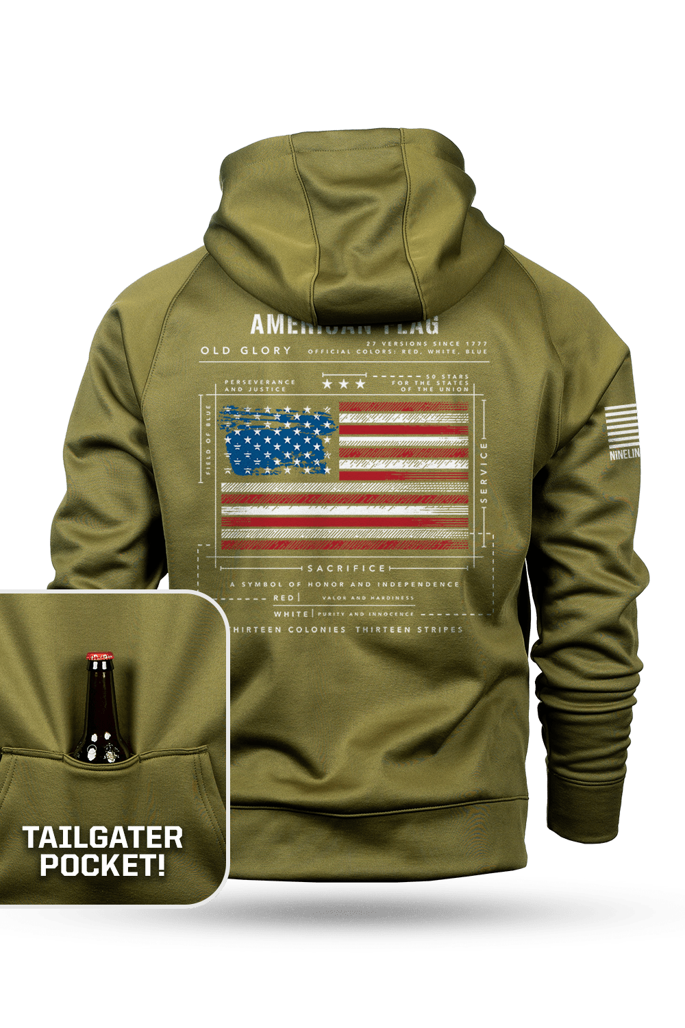 American Flag Schematic - Tailgater Hoodie