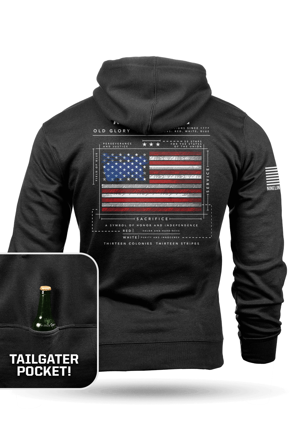 American Flag Schematic - Tailgater Hoodie