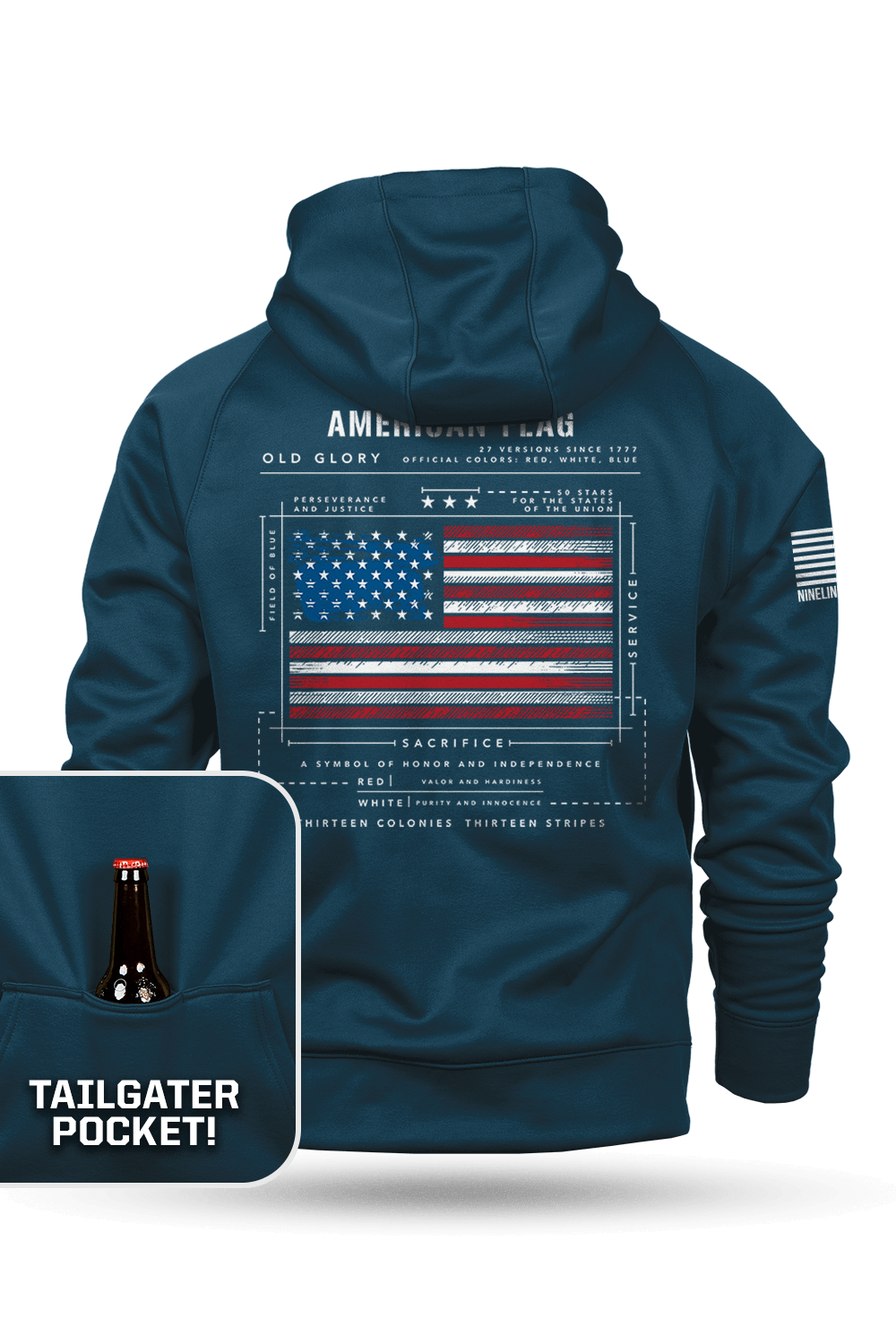 American Flag Schematic - Tailgater Hoodie