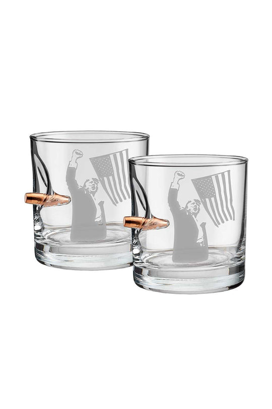 American Made .308 Caliber Whiskey Glass - Bulletproof Trump