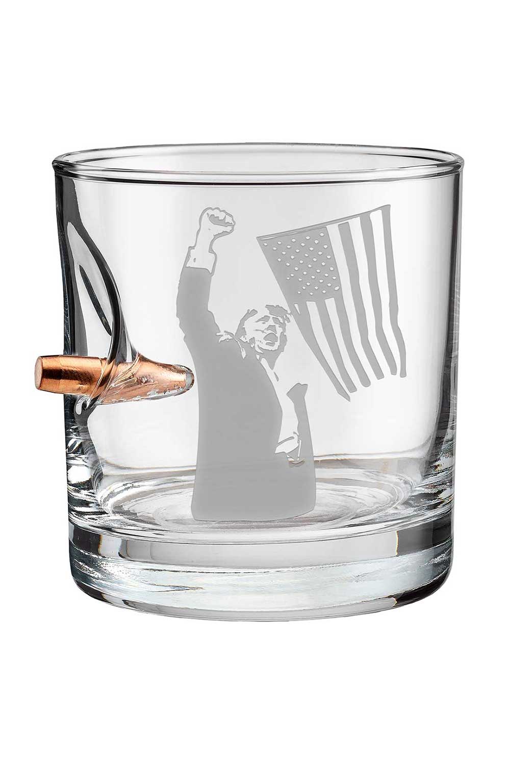 American Made .308 Caliber Whiskey Glass - Bulletproof Trump