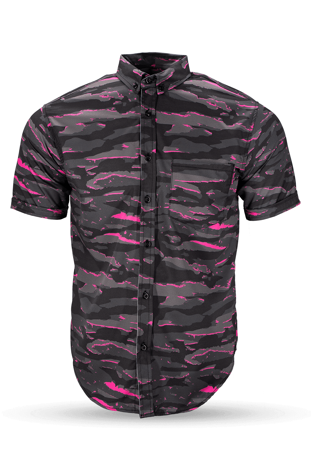 Caleb Francis Pink Tiger Camo - Casual Short - Sleeved Button Down