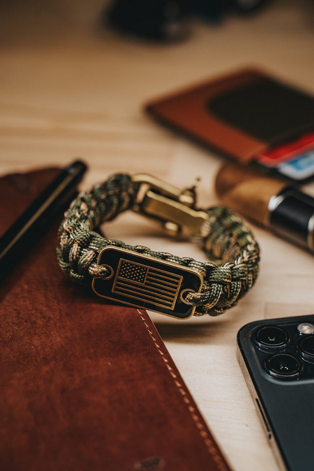 Camo Paracord Flag Bracelet