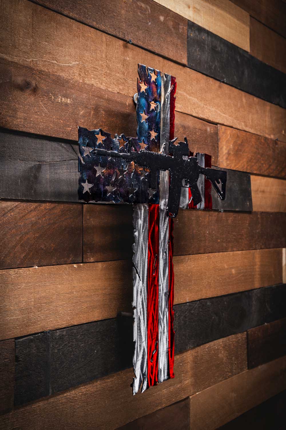 God, Guns and Country - Molten Metal Wall Art