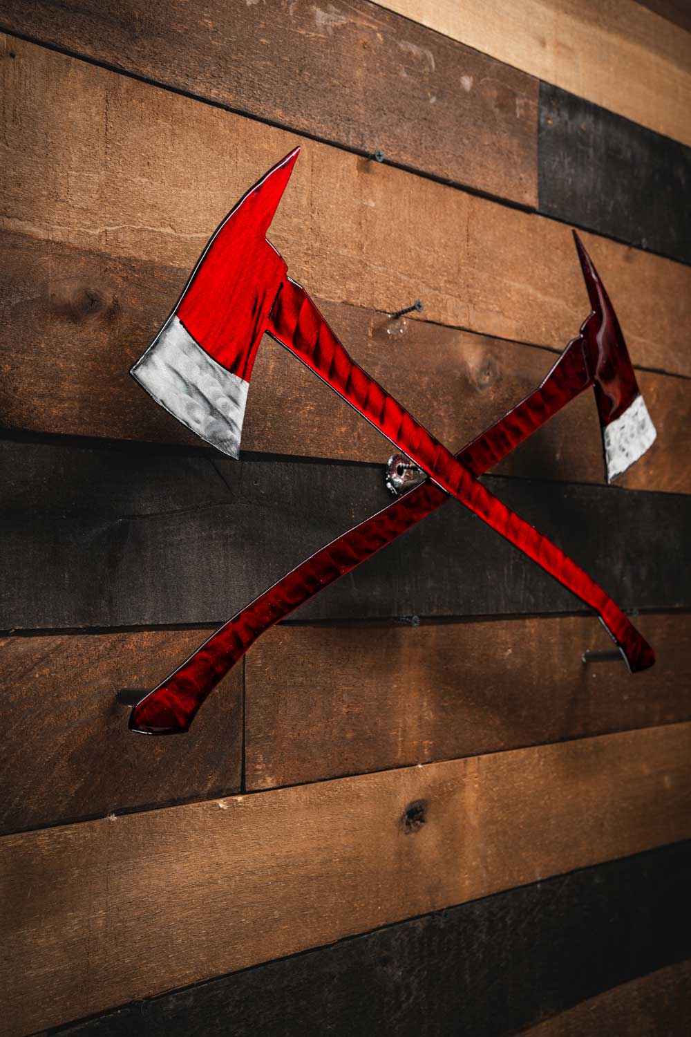 Crossed Fire Axes - Molten Metal Wall Art