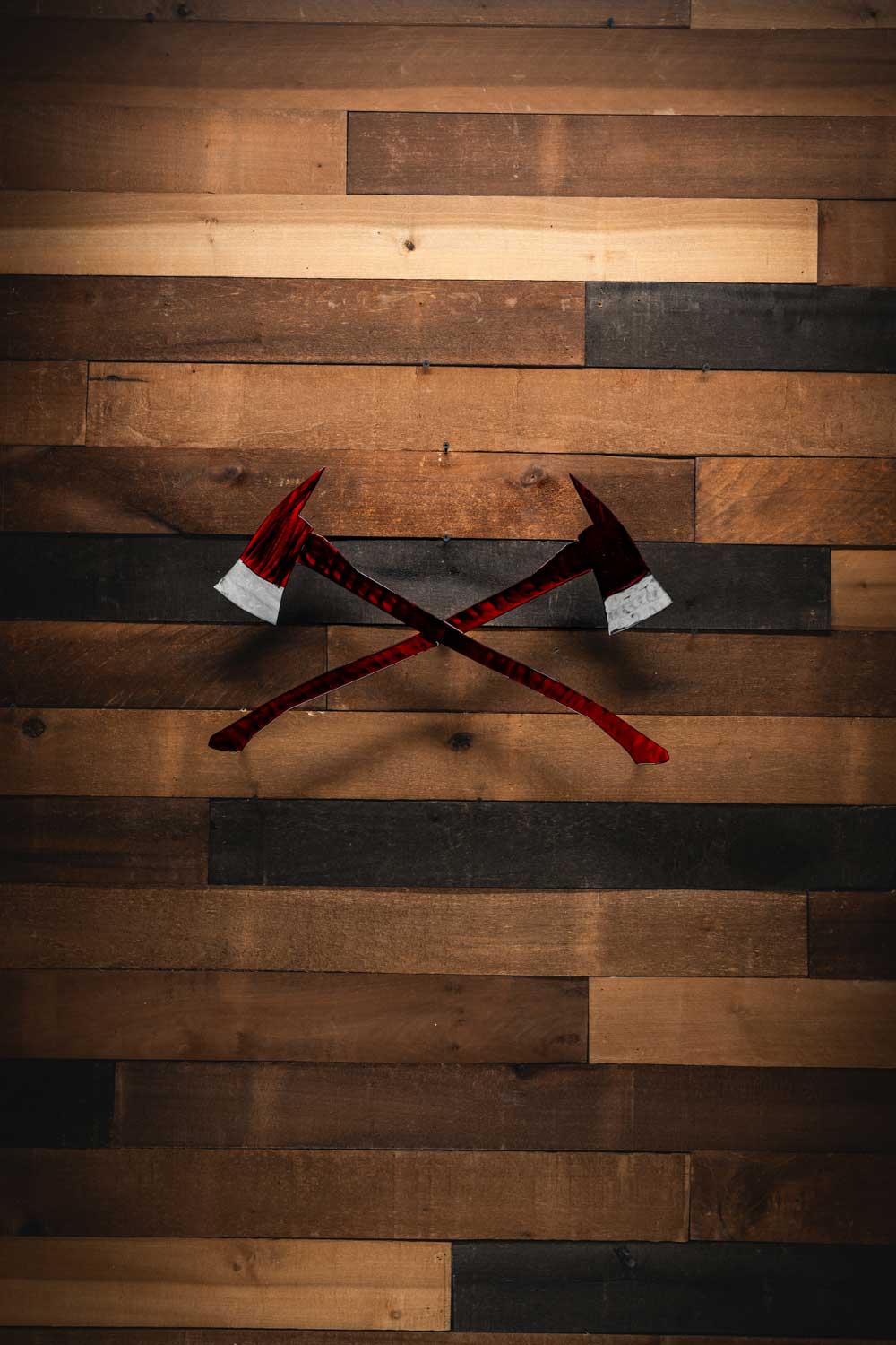 Crossed Fire Axes - Molten Metal Wall Art