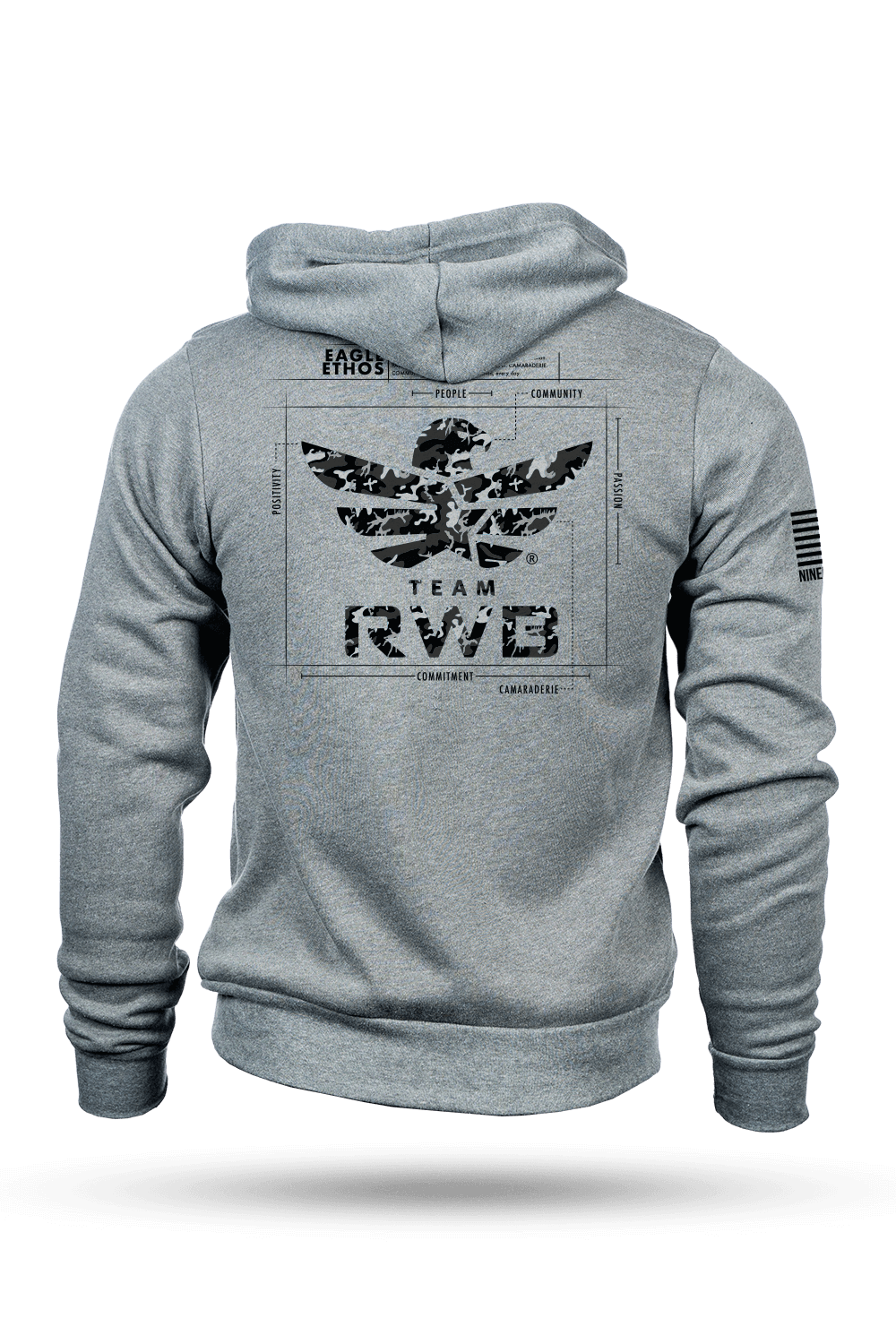 Full - Zip Hoodie - Team RWB Eagle Ethos Schematic