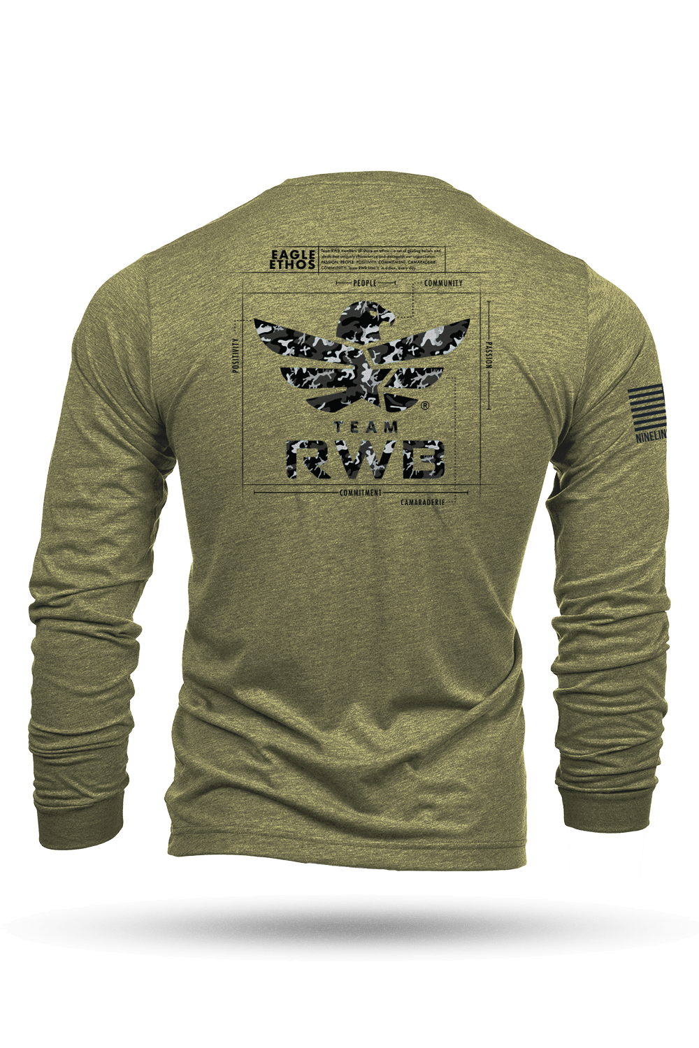 Long - Sleeve Shirt - Team RWB Eagle Ethos Schematic