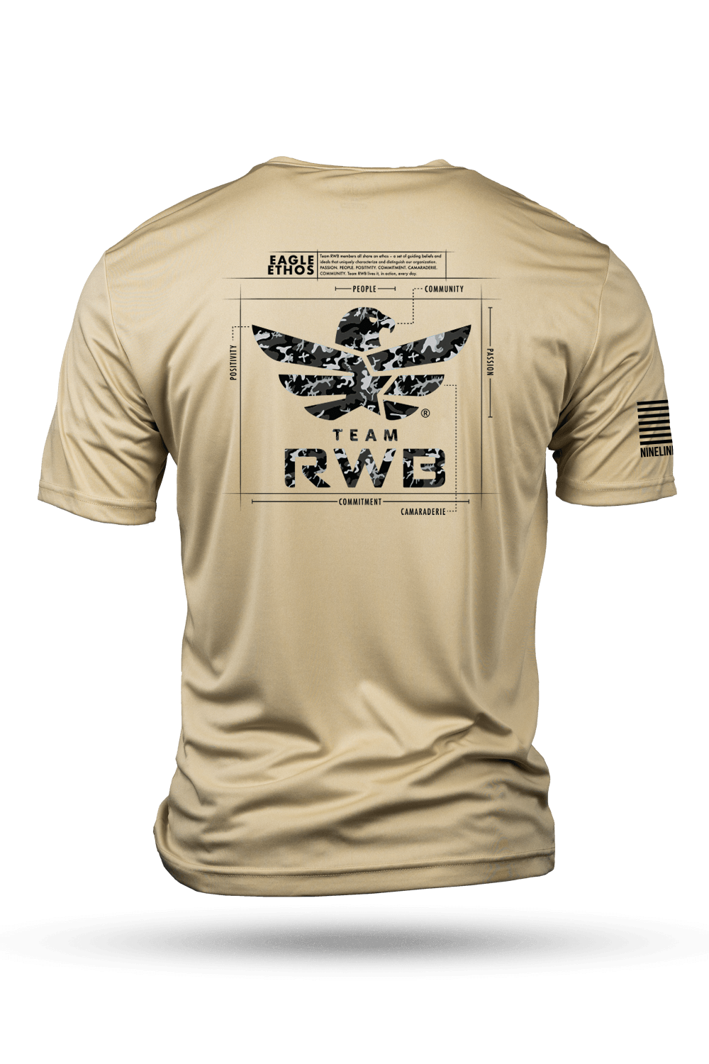 Men's Moisture Wicking T - Shirt - Team RWB Eagle Ethos Schematic