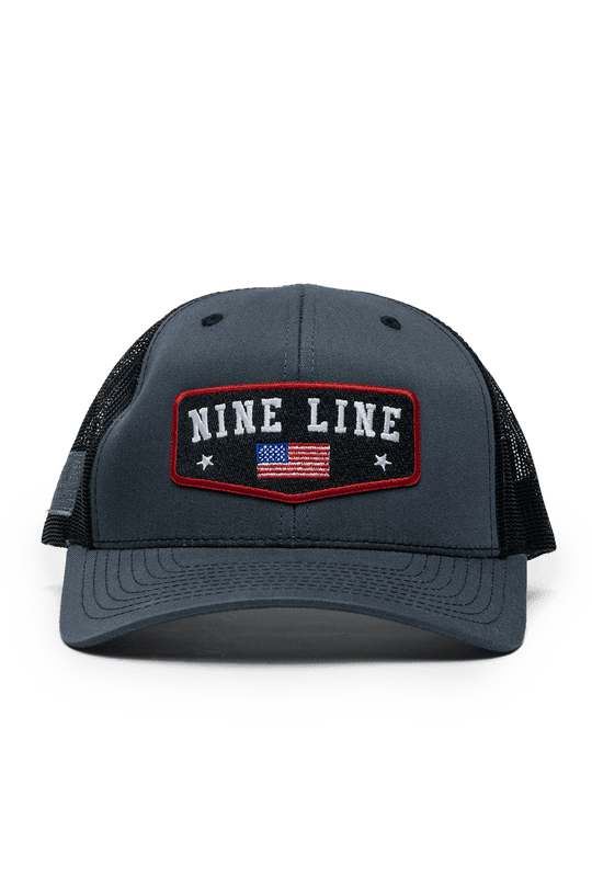 Nine Line Logo with Flag - Snap Back Hat