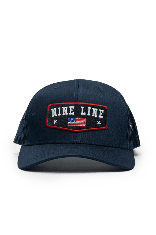 Nine Line Logo with Flag - Snap Back Hat