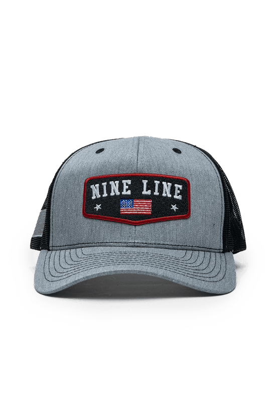 Nine Line Logo with Flag - Snap Back Hat