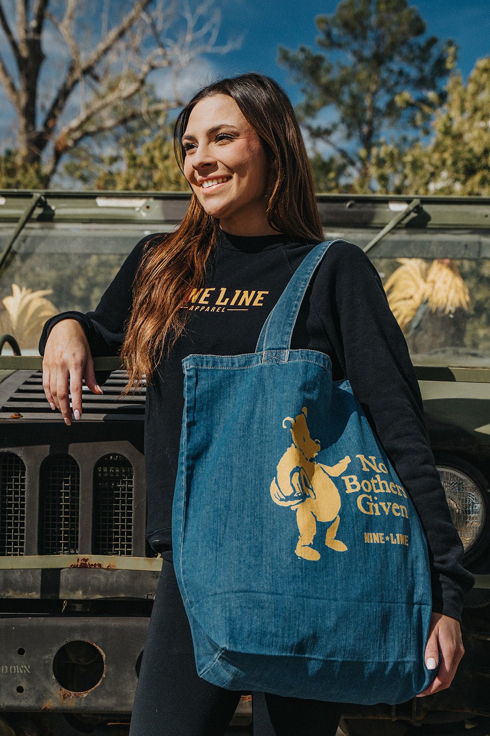 No Bothers Given - Denim Tote