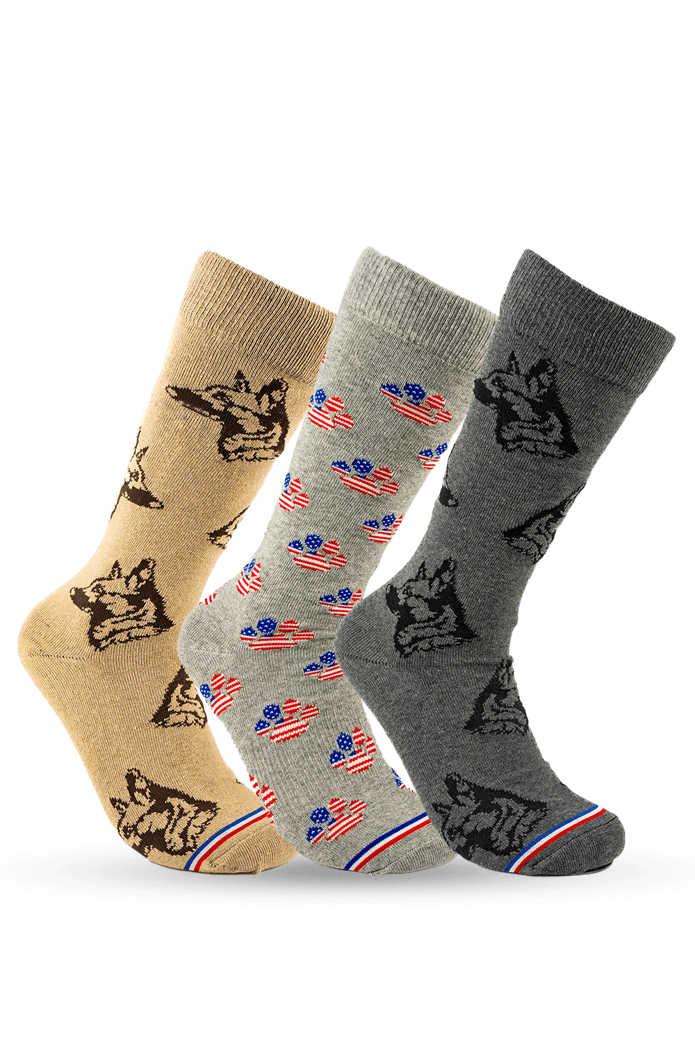 Patriotic Paws 3 - Pack Bundle Crew Socks