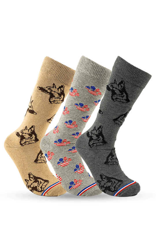 Patriotic Paws 3 - Pack Bundle Crew Socks