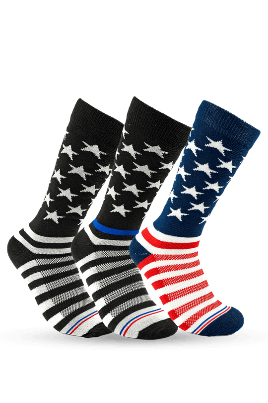 Patriotic TBL 3 - Pack Bundle Crew Socks