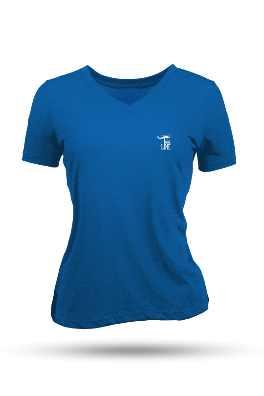 Small Dropline Logo - Women's Relaxed Fit V - Neck Shirt - America Edition