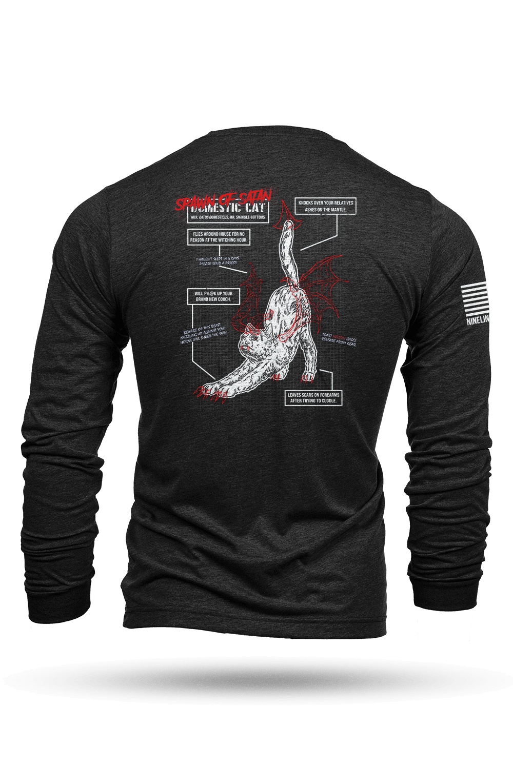 Spawn of Satan - Cat Schematic - Long - Sleeve Shirt