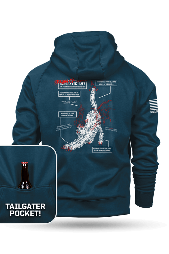 Spawn of Satan - Cat Schematic - Raglan Tailgater Hoodie