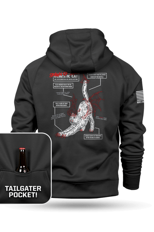 Spawn of Satan - Cat Schematic - Raglan Tailgater Hoodie