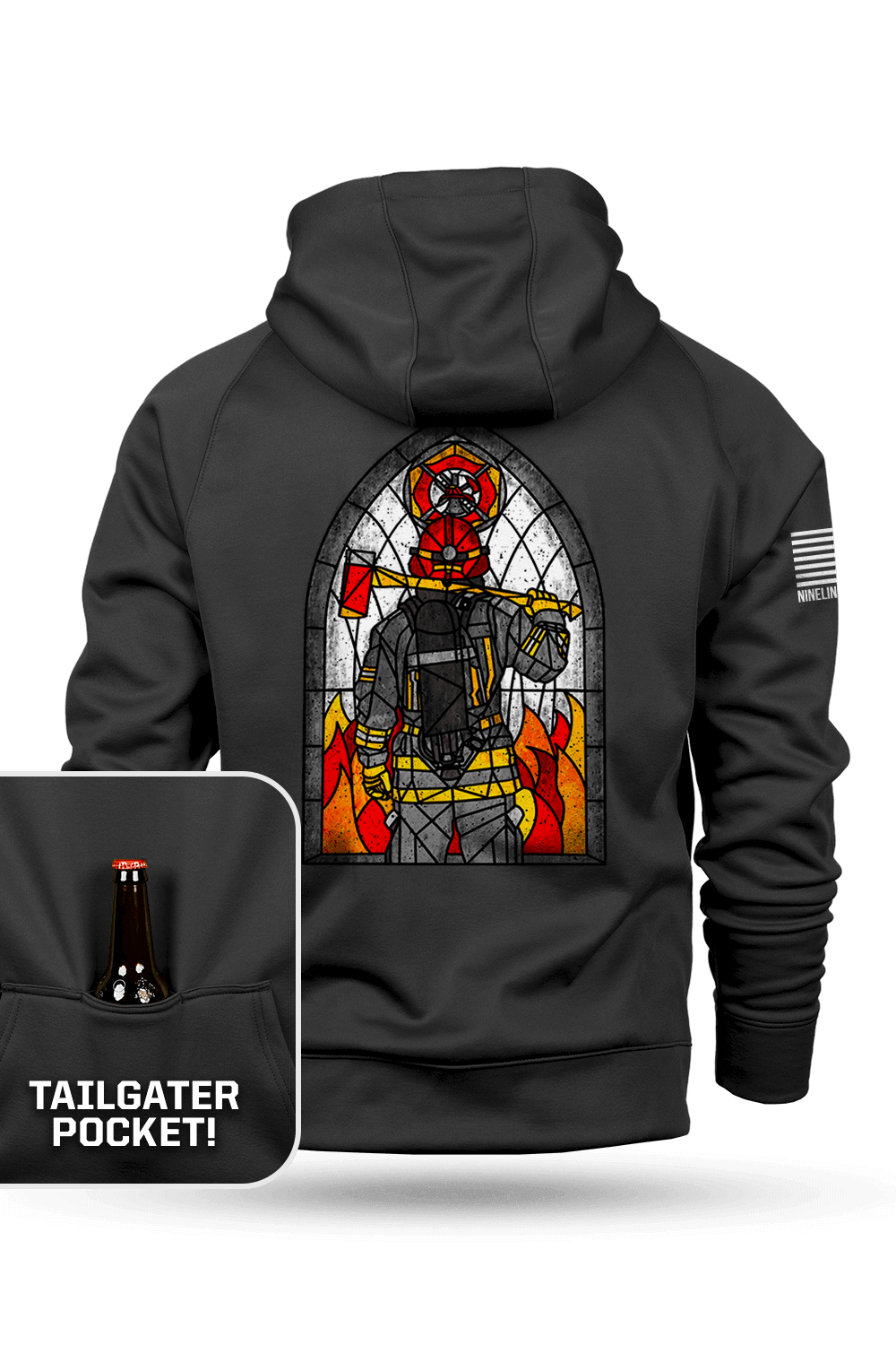 Stained Glass Firefighter - Tailgater Hoodie