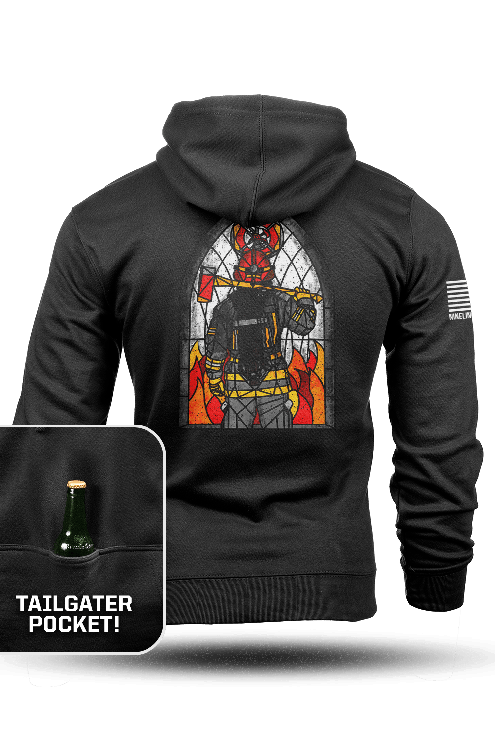 Stained Glass Firefighter - Tailgater Hoodie