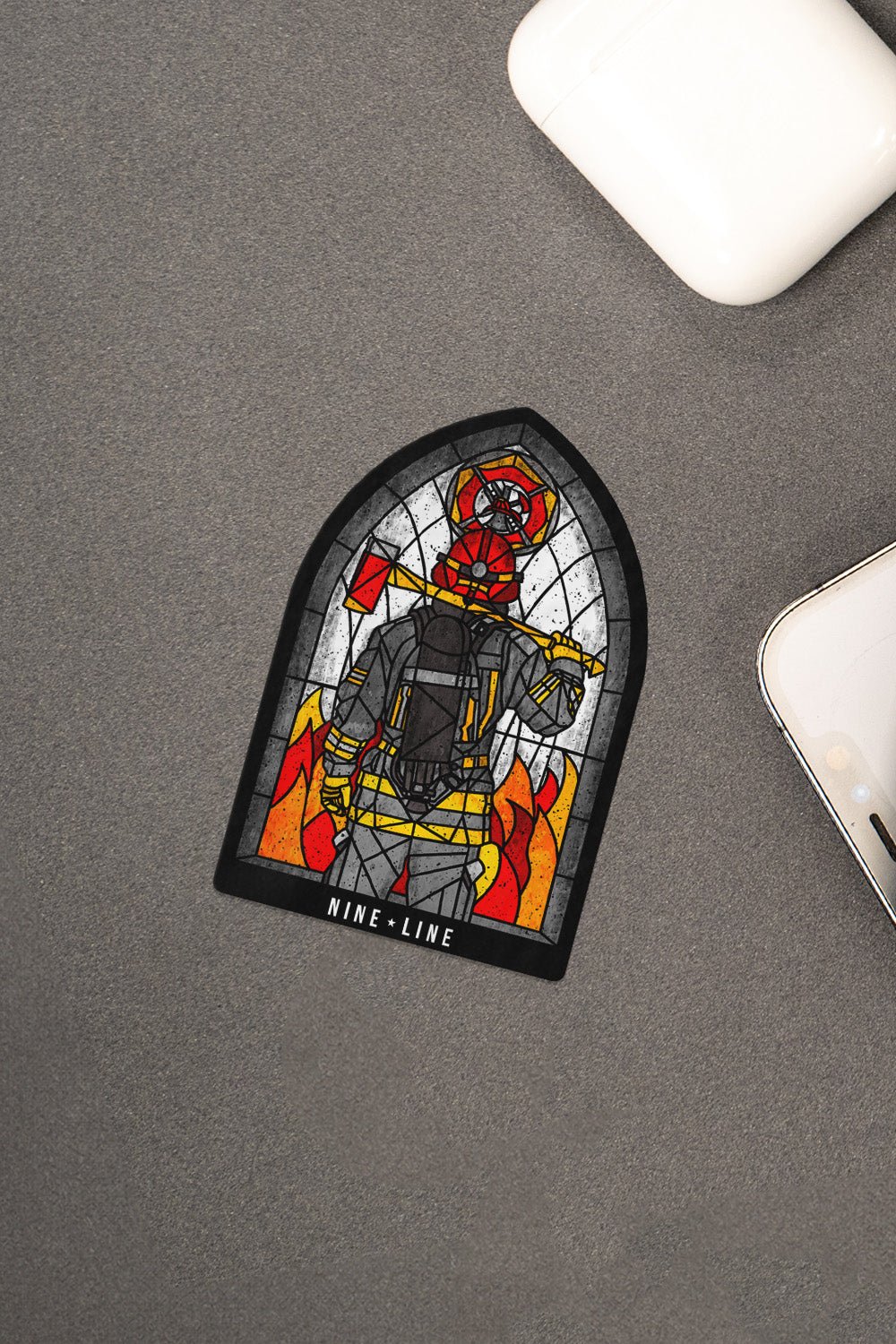 Sticker - Stained Glass Firefighter