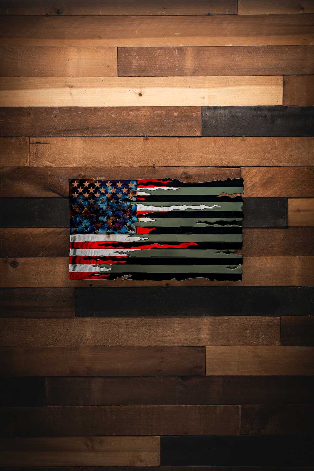 Subdued Transformation Flag - Molten Metal Wall Art