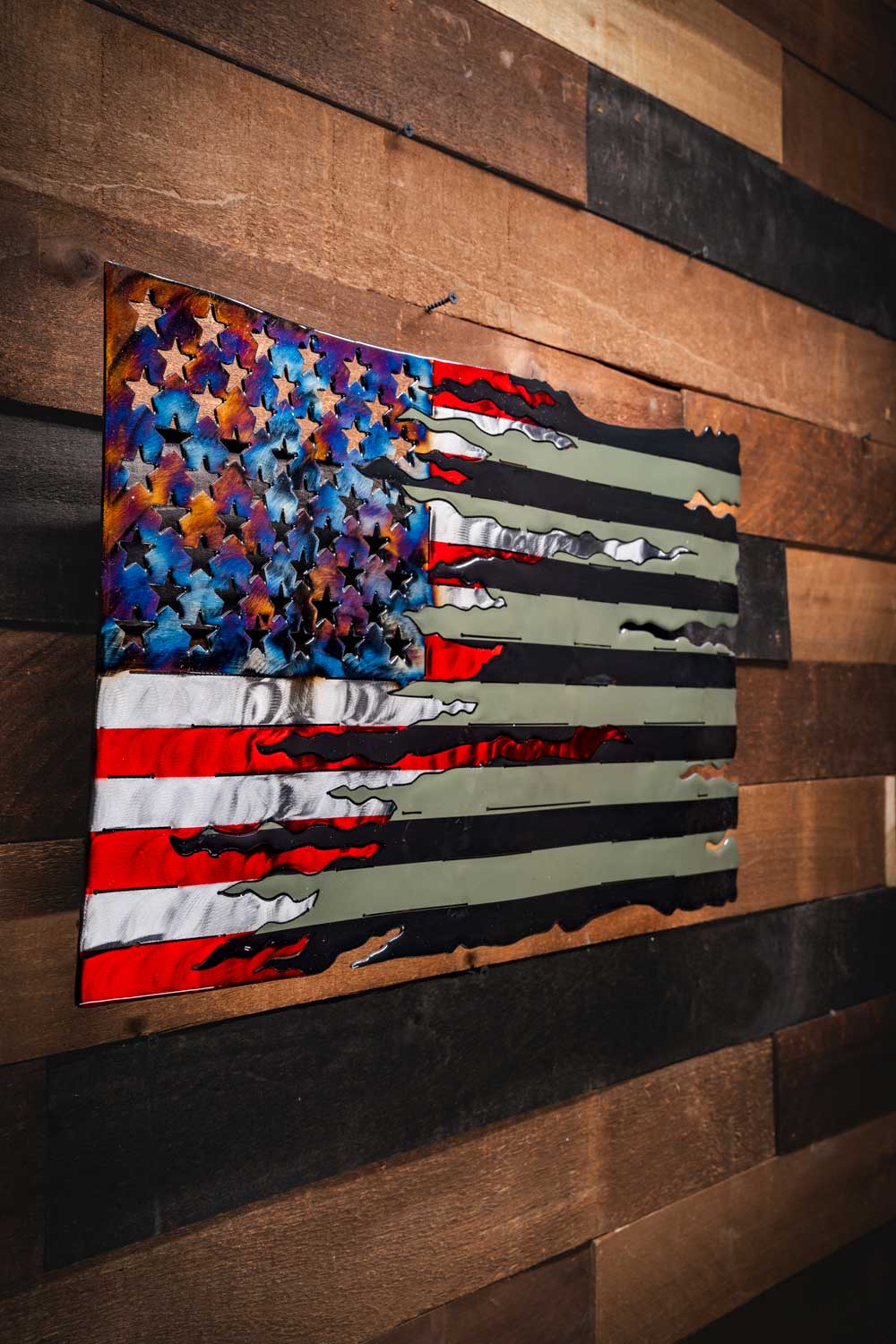 Subdued Transformation Flag - Molten Metal Wall Art