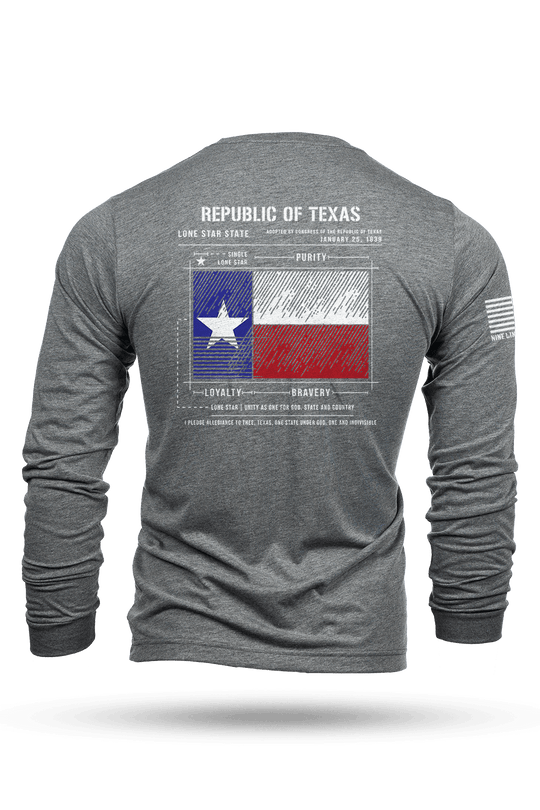 Texas Flag Schematic - Long - Sleeve Shirt