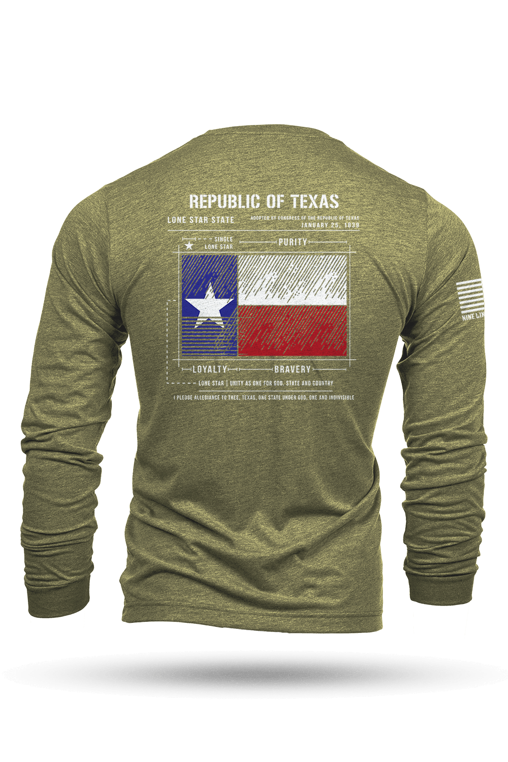 Texas Flag Schematic - Long - Sleeve Shirt