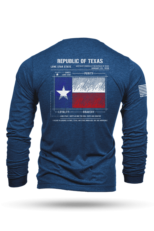 Texas Flag Schematic - Long - Sleeve Shirt