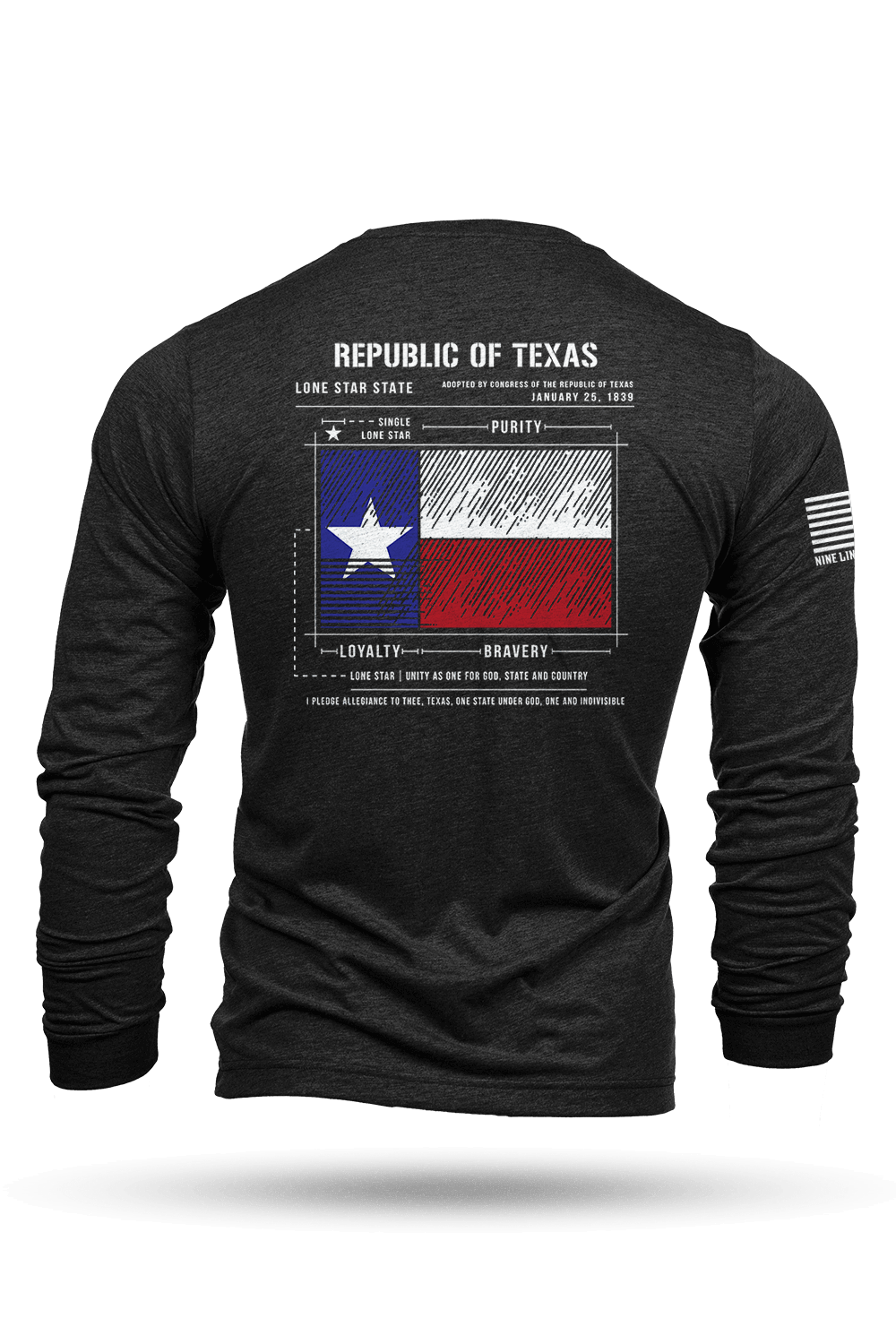 Texas Flag Schematic - Long - Sleeve Shirt