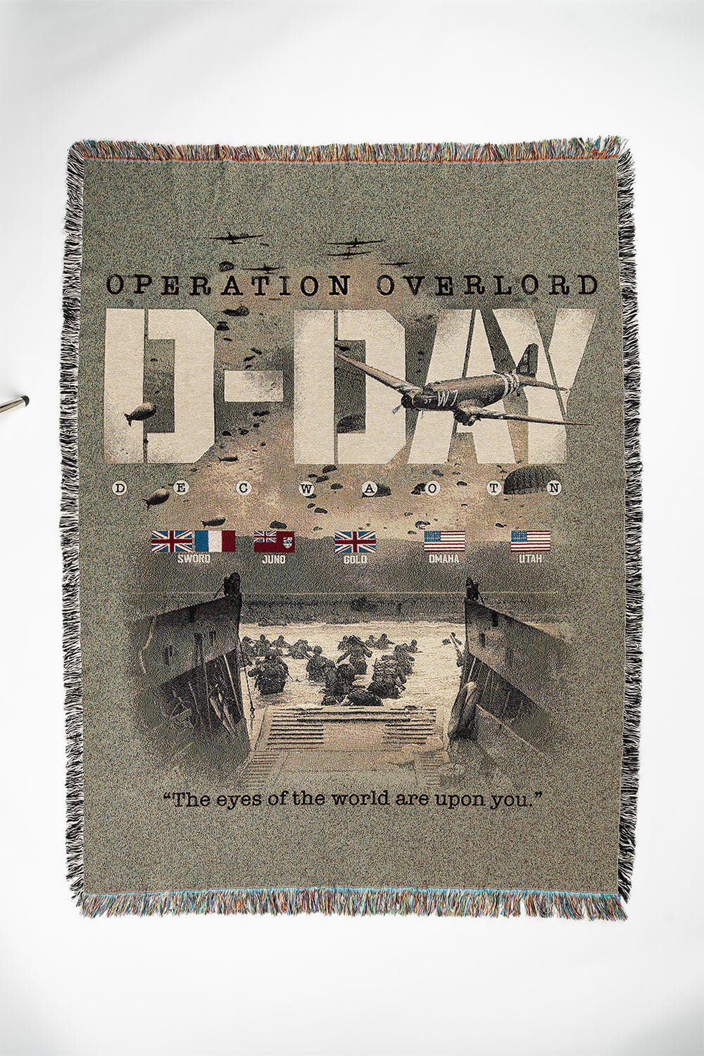 The History List Commemorative D - Day Blanket