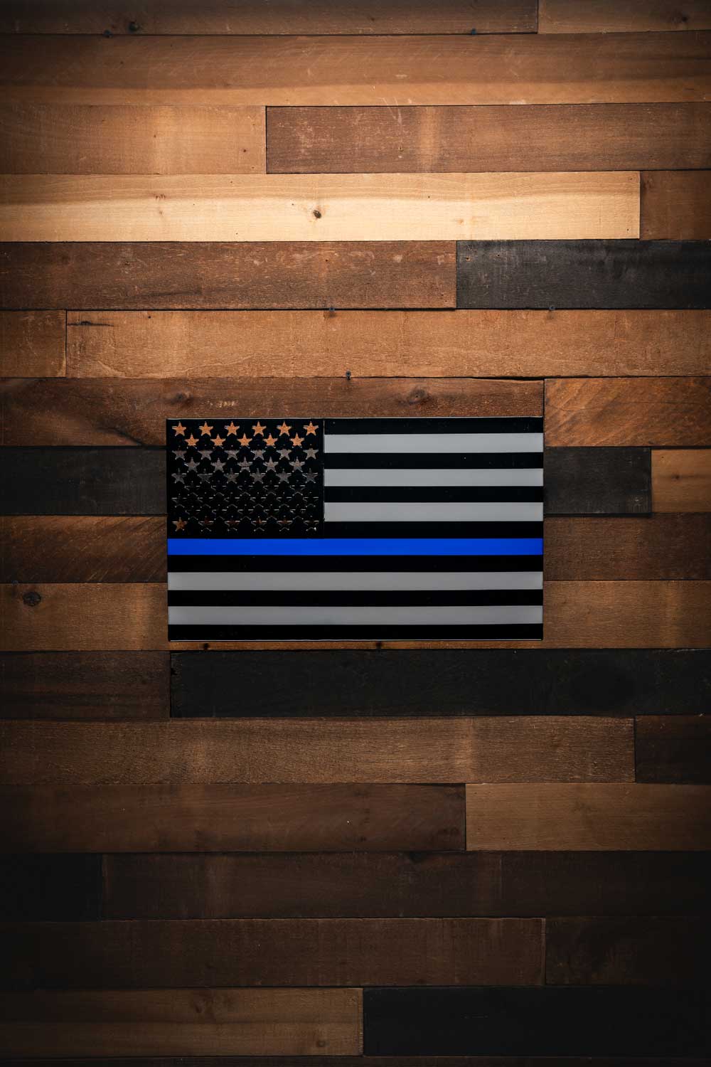 Thin Blue Line - Molten Metal Wall Art