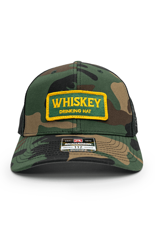 Whiskey Drinking Hat - 6 - Panel Richardson Snapback Trucker Hat