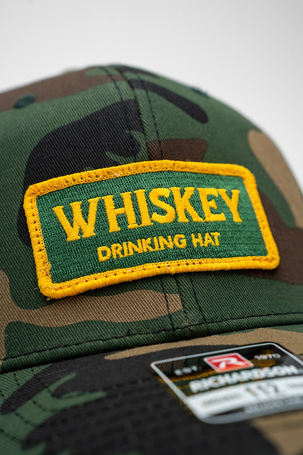 Whiskey Drinking Hat - 6 - Panel Richardson Snapback Trucker Hat