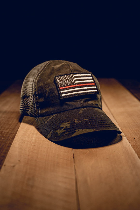 Dark American Made Mesh Back Hat with Patch - Nine Line Apparel