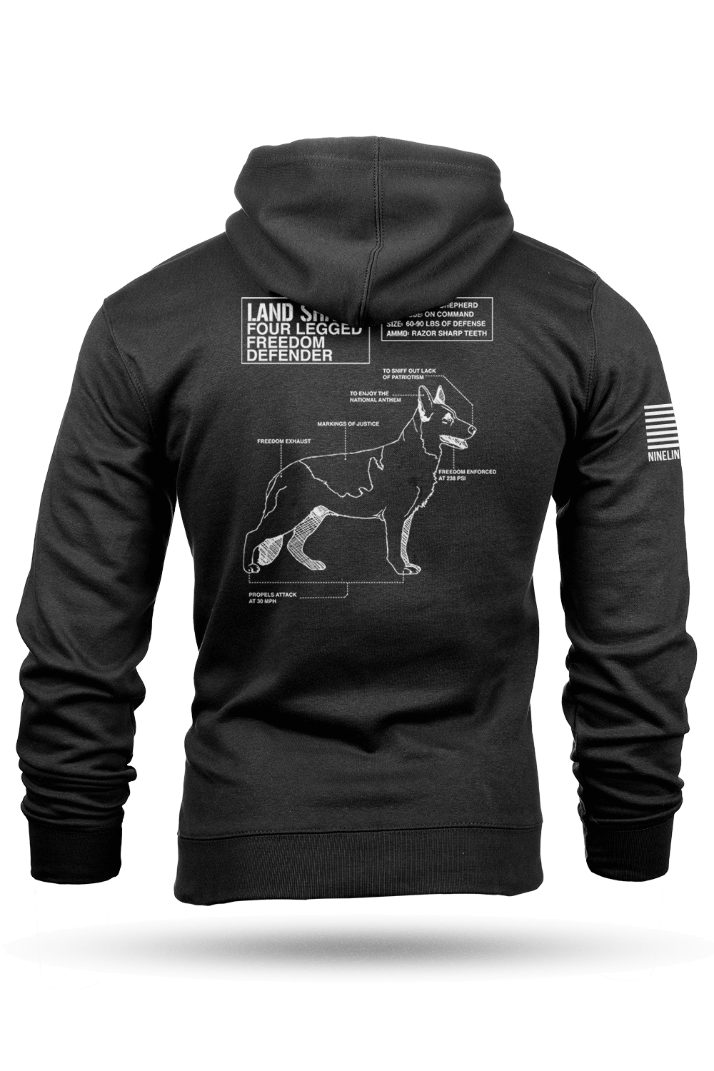 Hoodie - Land Shark - Nine Line Apparel