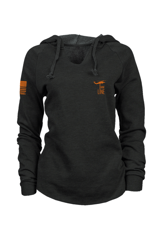 Lightweight Women's V-neck Hoodie - Spooky Amer - Nine Line Apparel