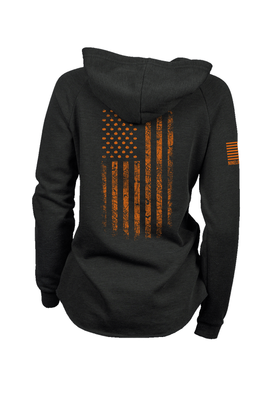 Lightweight Women's V-neck Hoodie - Spooky Amer - Nine Line Apparel