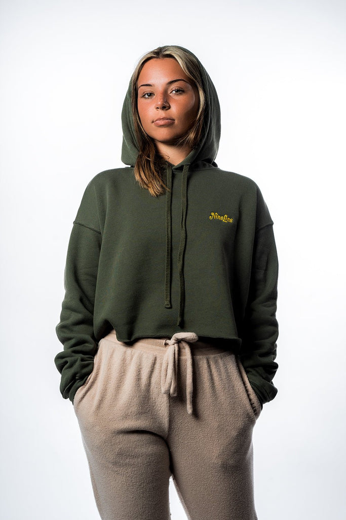 Women's cropped best sale fleece hoodie